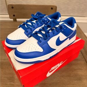 Nike Dunk Low Retro Royal Blue and White Sneakers